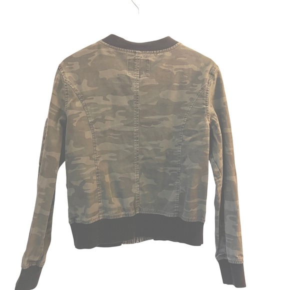 Sanctuary Green Camo Bomber Jacket Military Zipper Pockets Women's M - Picture 2 of 5